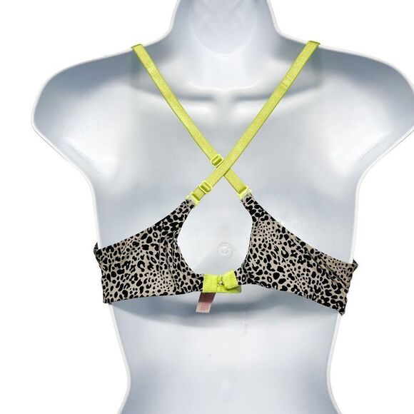 Victoria's Secret Leopard Neon Print Strappy Back Push Up Back - Picture 5 of 8